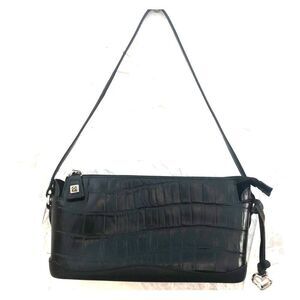 Brighton black leather shoulder bag.